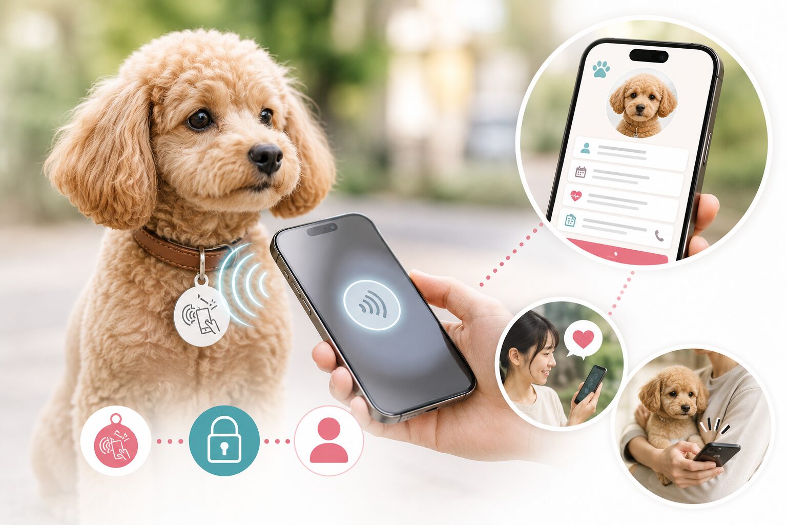 NFCタグを使ったamor pet connectの迷子対策